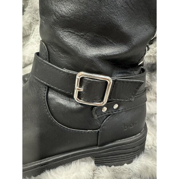 BOC Born Concept Roxy Black Vegan Faux Leather Tall Lace Buckle Combat Boots 1 - Picture 4 of 9